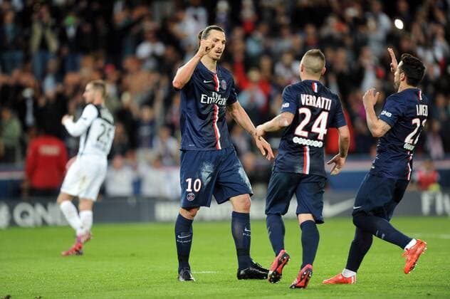 EQUIPE DE FOOTBALL DU PSG - ZLATAN IBRAHIMOVIC (psg) - JOIE FOOTBALL : Paris SG vs Guingamp - Ligue 1 - 08 05 2015 FEP Panoramic 