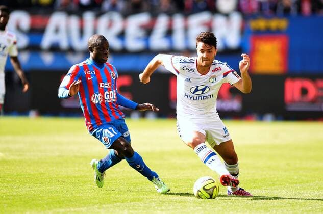 Clement Grenier (ol) - N golo Kante (cae) FOOTBALL : Caen vs Lyon - Ligue 1 - 09 05 2015 AnthonyBIBARD FEP Panoramic 