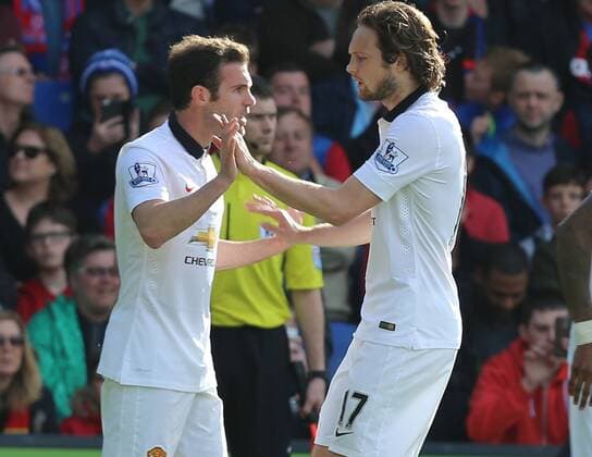 09.05.2015. London, England. Barclays Premier League. Crystal Palace versus Manchester United ManU Juan Mata celebrates his penalty goal xJasonxHearnx  ActionPlus11619364