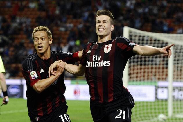 Aktuell Fußball, Italien, AC Mailand - AS Rom Serie A AC Milan - AS Rom Torjubel Marco Van Ginkel 