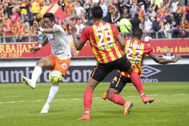 Lucas BARRIOS (Montpellier) FOOTBALL : RC Lens vs Montpellier - Ligue 1 - 10 05 2015 JBAutissier Panoramic 