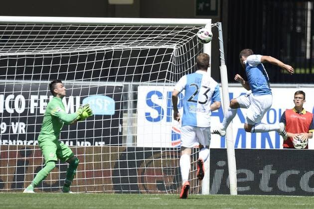 Aktuell Fußball, Italien, AC Chievo Verona - Hellas Verona Serie A Chievo Verona-Hellas Verona gol Alberto Paloschi 