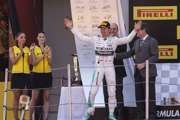 BARCELONA, SPAIN - March 10: Nico Rosberg victory celebration during the Formula 1 Grand Prix of Spain Pirelli 2015 race at Barcelona-Catalunya Circuit on March 10, 2015 in Barcelona, Spain. (Photo by Mikel Trigueros Urbanandsport Cordon Press) 