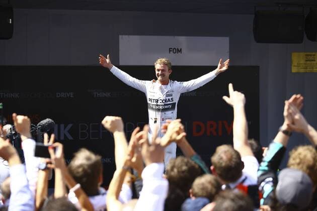 May 10, 2015 - Barcelona, Spain - NICO ROSBERG of Germany and Mercedes AMG Petronas F1 Team celebrates after winning the 2015 Formula 1 Spanish Grand Prix at Circuit de Catalunya in Barcelona, Spain. F1 2015 - Spanish Grand Prix - Rosberg wins - ZUMAg147