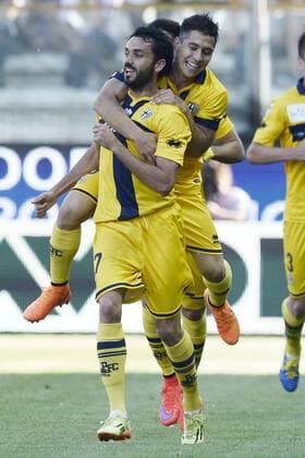 Aktuell Fußball, Italien, AC Parma - SSC Neapel Serie A FC Parma - SSC Napoli Torjubel Raffaele Palladino 