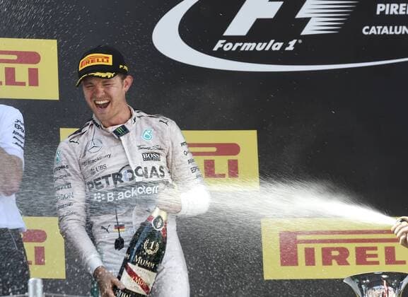 ROSBERG Nico F1 Team F1 Mercedes AMG Sieger GP von Spanien bei der Siegeehrung FIA Motorsport Formel 1 Saison 2015 Grand Prix von Spanien 2015 in Barcelona am 10.Mai 2015 