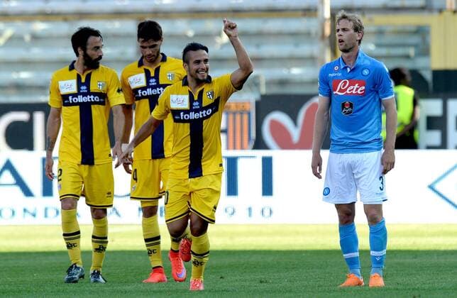 Aktuell Fußball, Italien, AC Parma - SSC Neapel Serie A FC Parma - SSC Neapel l esultanza di Jorquera dopo il gol xHOCHxZWEIx xItalyxPhotoxPressx 