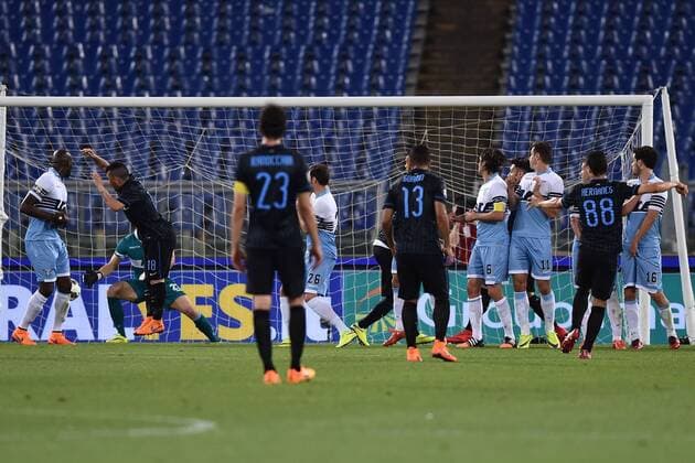 Aktuell Fußball, Italien, Lazio Rom - Inter Mailand Serie A Lazio Rom - Inter Mailand gol Hernanes 