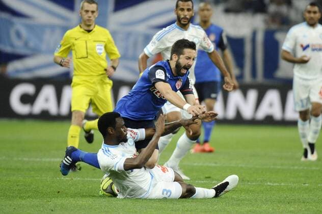 Aktuell Fußball, Frankreich, Olympique Marseille - AS Monaco Montinho (ASM) - Nkoulou (OM) FOOTBALL : Marseille vs Monaco - Ligue 1 - 10 05 2015 FranckPennant Panoramic 