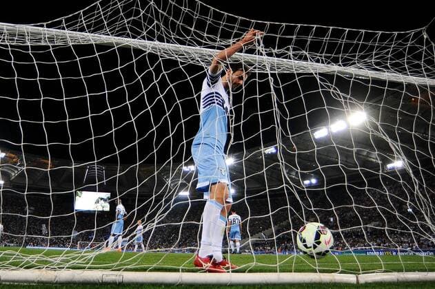 Aktuell Fußball, Italien, Lazio Rom - Inter Mailand Marco Parolo Lazio delusione Dejection Serie A 2014 2015 Lazio Rom - Inter Mailand andreaxstaccioli