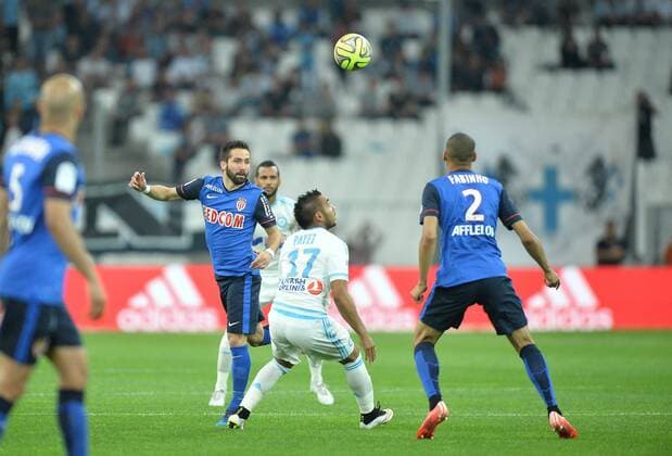 Aktuell Fußball, Frankreich, Olympique Marseille - AS Monaco Joao Moutinho (mon) - Dimitri Pyet (om) FOOTBALL : Marseille vs Monaco - Ligue 1 - 10 05 2015 AnthonyBIBARD FEP Panoramic 
