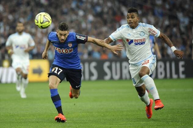 Lemina (OM) - Carrasco (ASM) FOOTBALL : Marseille vs Monaco - Ligue 1 - 10 05 2015 FranckPennant Panoramic 