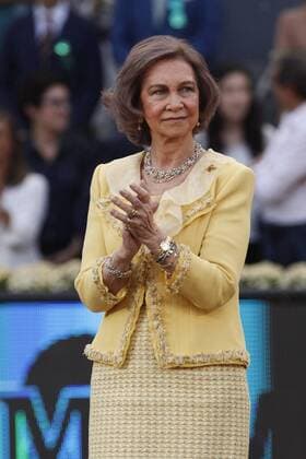 Queen Sofia of Spain during the Madrid tennis Open men s final match ceremony between Rafa Nadal and Andy Murray in Madrid, Spain. May 10, 2015.  (2015051000078)