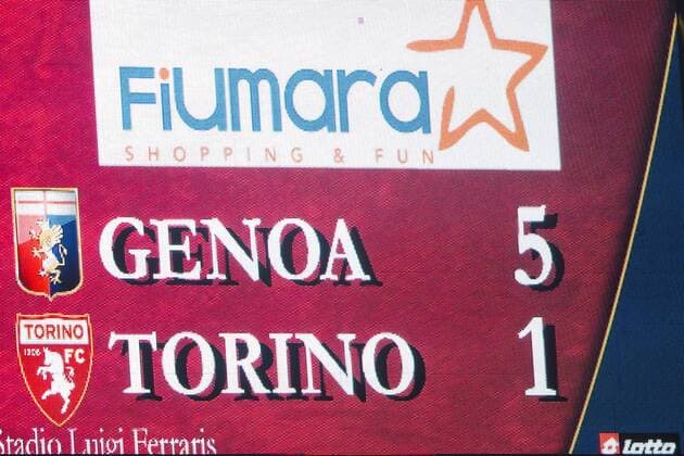 Final Scoreboard, MAY 11, 2015 - Football Soccer : Italian Serie A match between Genoa 5-1 Torino at Stadio Comunale Luigi Ferraris Marassi in Genova, Italy. Noxthirdxpartyxsales  (ptmb074989)