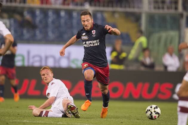 Alessandro Gazzi (Torino), Andrea Bertolacci (Genoa), MAY 11, 2015 - Football Soccer : Italian Serie A match between Genoa 5-1 Torino at Stadio Comunale Luigi Ferraris Marassi in Genova, Italy. Noxthirdxpartyxsales  (ptmb075044)