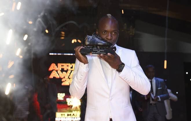 Neeskens Kebano of Sporting Charleroi Vainqueur du trophee FOOTBALL : Ebony shoe gala - Bruxelles - 11 05 2015 PhotoNews Panoramic 