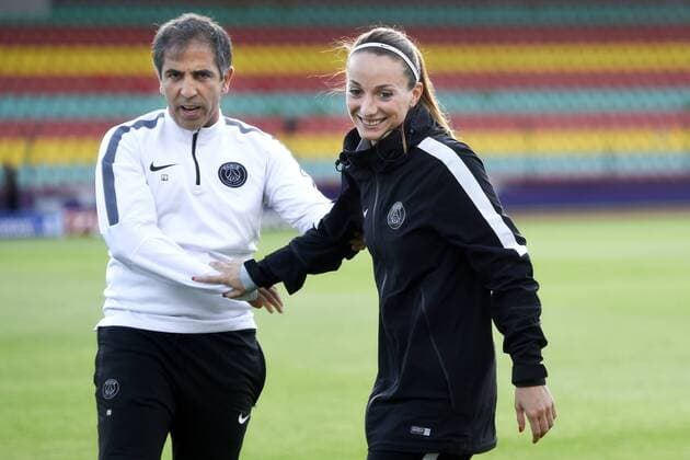 May 13, 2015 - Berlin, - 150513 Paris Saint Germain PSG coach Farid Benstiti and Kosovare Asllani Champions League 13.5.2015 - Berlin..Foto: JohannaxLundberg kod JL 135372 News - May 13, 2015  - ZUMAb138