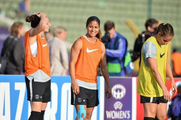 Shirley Cruz (psg) - Entrainement au Friedrich Ludwig Jahn Sportpark FOOTBALL : Entrainement et conference de presse - PSG Feminines - Finale Ligue des champions - 13 05 2015 AnthonyBIBARD FEP Panoramic 