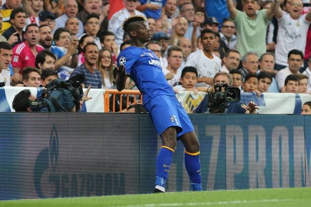 May 13, 2015 - Madrid, Spain - PAUL POGBA of Juventus in action during the UEFA Champions League semi final second leg match between Real Madrid CF and Juventus at the Santiago Bernabeu stadium in Madrid, Spain. UEFA Champions League 2015 - Real Madrid CF v Juventus - ZUMAg147