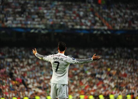 rm7 Cristiano RONALDO, Real Madrid 7 Emotionen, enttaeuscht, Enttaeuschung, Frust, frustriert, Trauer ,traurig, verzweifelt, Verzweiflung REAL MADRID - JUVENTUS TURIN Fussball UEFA Champions League, Halbfinale Rueckspiel, Madrid, 13.05.2015 CL Saison 2014 2015,