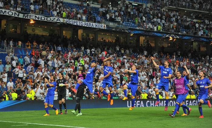 13.05.2015, Fussball UEFA Champions League 1 2 Finale, Real Madrid - Juventus Turin, v.l. Celebration