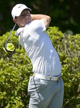 May 13, 2015 - Charlotte, NC, USA - Rory McIlroy watches his drive from the fifth tee box during the Pro-Am on Wednesday, May 13, 2015, at Quail Hollow Club in Charlotte, N.C. Wells Fargo Pro-Am round - ZUMAm67_