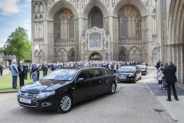 . 15 05 2015. Peterborough, United Kingdom. Chris Turners Funeral. the Peterborough Cathedral.  xTerryxHarrisx xixImagesx IIM-10309-0002