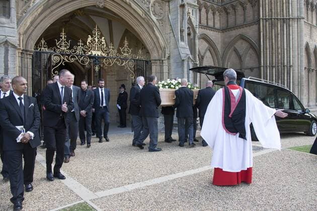 . 15 05 2015. Peterborough, United Kingdom. Chris Turners Funeral. the Peterborough Cathedral.  xTerryxHarrisx xixImagesx IIM-10309-0008