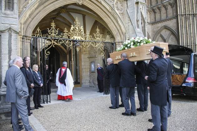 . 15 05 2015. Peterborough, United Kingdom. Chris Turners Funeral. the Peterborough Cathedral.  xTerryxHarrisx xixImagesx IIM-10309-0013