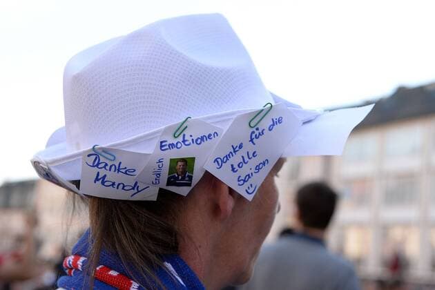 15.05.2015, xhbx, Fussball UEFA Champions League Womans, 1.FFC Frankfurt empfang im Roemer, v.l. FFC Frankfurt Fans