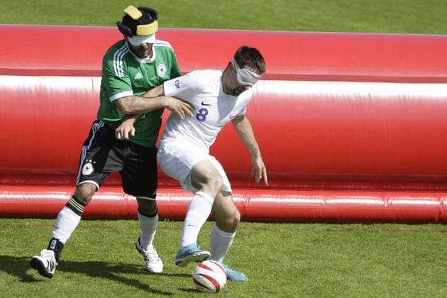 Aktuell Blindenfußball, Länderspiel, Frankreich - Deutschland Blindenfußball Frankreich vs Deutschland - 15 05 2015 Panoramicx 