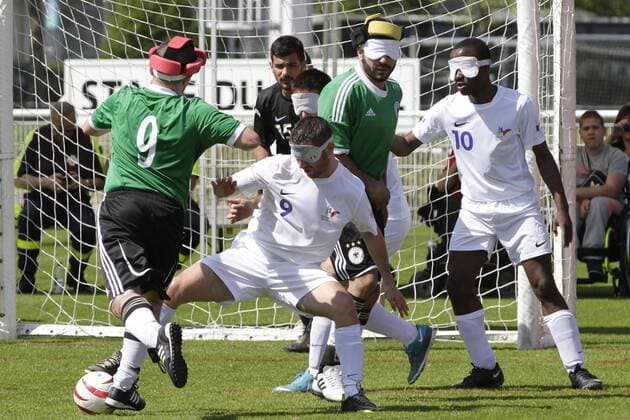 Aktuell Blindenfußball, Länderspiel, Frankreich - Deutschland Blindenfußball Frankreich vs Deutschland - 15 05 2015 Panoramicx 