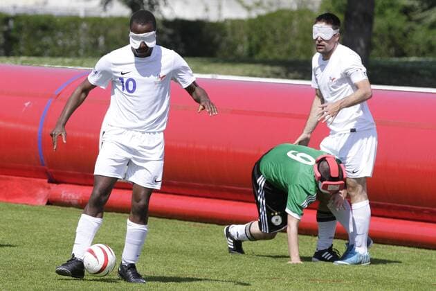 Aktuell Blindenfußball, Länderspiel, Frankreich - Deutschland Blindenfußball Frankreich vs Deutschland - 15 05 2015 Panoramicx 