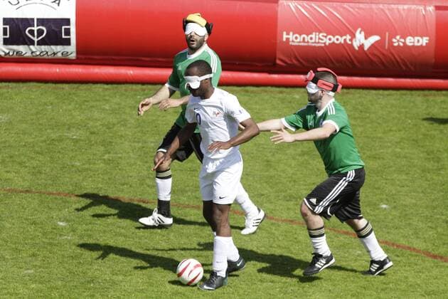 Aktuell Blindenfußball, Länderspiel, Frankreich - Deutschland Yvan Wouandji Blindenfußball Frankreich - Deutschland - 15 05 2015 Panoramicx 
