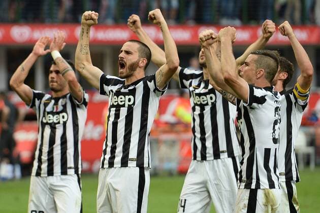 Aktuell Fußball, Italien, Serie A, Inter Mailand - Juventus Turin Serie A Inter Mailand - Juventus Turin esultanza a fine gara Juventus 