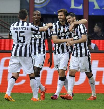 Serie A Inter Mailand - Juventus Turin alvaro morata esulta con i compagni - Angelo Ogbonna Fernando Llorente - dopo il gol del 2-1 xHOCHxZWEIx xItalyxPhotoxPressx 
