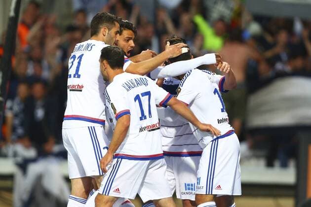 Aktuell Fußball, Frankreich, Ligue 1, Olympique Lyon - Girondins Bordeaux Nabil Fekir (Lyon) et equipe joie FOOTBALL : Olympique Lyon vs Girondins Bordeaux - Ligue 1 - 16 05 2015 - GwendolineLeGoffx 