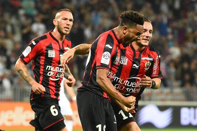 Aktuell Fußball, Frankreich, Ligue 1, OGC Nizza - RC Lens JORDAN AMAVI (nice) - ERIC BAUTHEAC (nice) - DIDIER DIGARD (nice) - JOIE FOOTBALL : Nice vs Lens - Ligue 1 - 16 05 2015 FEP Panoramic 