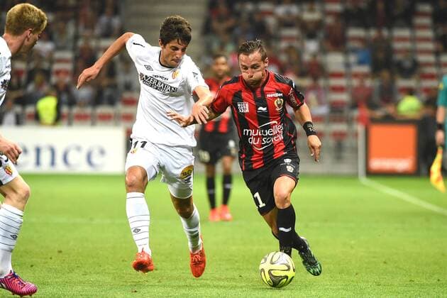 Aktuell Fußball, Frankreich, Ligue 1, OGC Nizza - RC Lens ERIC BAUTHEAC (nice) - Pablo CHAVARRIA (rcl) FOOTBALL : Nice vs Lens - Ligue 1 - 16 05 2015 FEP Panoramic 