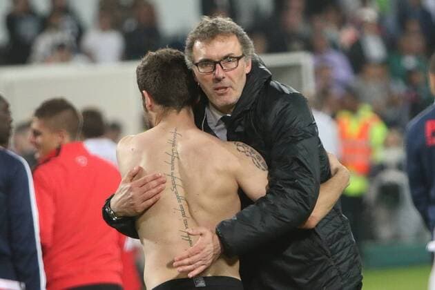 Laurent Blanc - Paris St. Germain (PSG) feiert den Gewinn der französischen Meisterschaft - 
