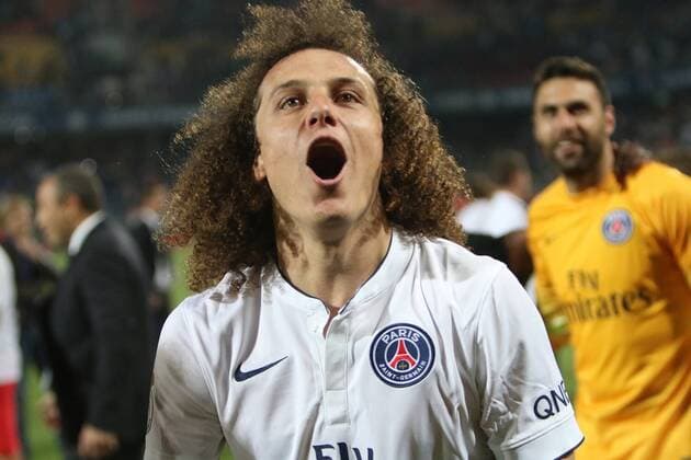 David Luiz - Paris St. Germain (PSG) feiert den Gewinn der französischen Meisterschaft - 
