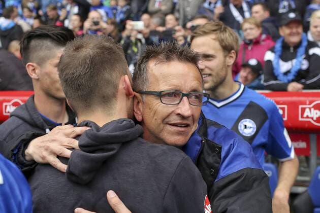 Norbert Meier (DSC Arminia Bielefeld) Arminia Bielefeld vs SSV Jahn Regensburg, Fussball, 3. Liga, 16.05.2015, Copyright: Schueler Eibner-Pressefoto EP_JSE