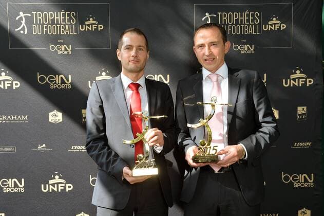 Aktuell Fußball, Frankreich, Ehrung durch französische Spieler-Gewerkschaft Ruddy Buquet (L1), STEPHANE JOCHEM (L2) - Schiedsrichter des Jahres FOOTBALL : Trophees UNFP du Football - 17 05 2015 AnthonyBIBARD FEP Panoramic 