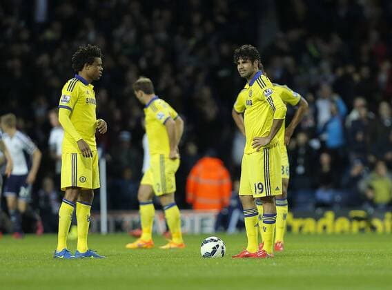 Dejection for Diego Costa and Loic Remy following West Brom s second goal - Football - Barclays Premier League - West Bromwich Albion vs Chelsea - The Hawthorns West Bromwich - Season 2014 2015 - 18th May 2015 - Photo Malcolm Couzens Sportimage EDITORIAL USE ONLY. No use with unauthorised audio, video, data, fixture lists, club league logos or live services. Online in-match use limited to 120 images, no video emulation. No use in betting, games or single club league player publications.