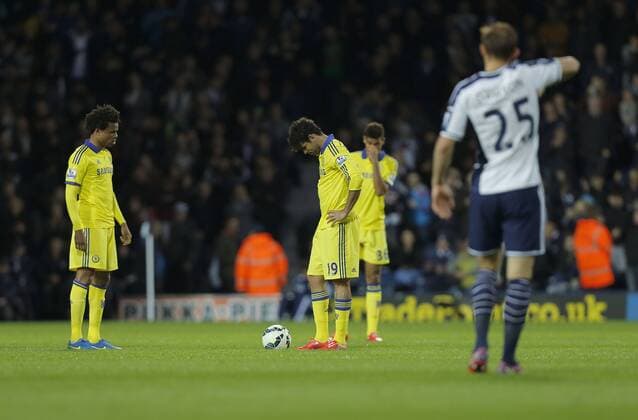 Dejection for Diego Costa and Loic Remy following West Brom s second goal - Football - Barclays Premier League - West Bromwich Albion vs Chelsea - The Hawthorns West Bromwich - Season 2014 2015 - 18th May 2015 - Photo Malcolm Couzens Sportimage EDITORIAL USE ONLY. No use with unauthorised audio, video, data, fixture lists, club league logos or live services. Online in-match use limited to 120 images, no video emulation. No use in betting, games or single club league player publications.