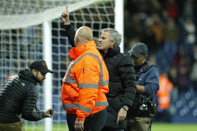 Chelsea manager Jose Mourinho salutes his supporters at the end of the game - Football - Barclays Premier League - West Bromwich Albion vs Chelsea - The Hawthorns West Bromwich - Season 2014 2015 - 18th May 2015 - Photo Malcolm Couzens Sportimage EDITORIAL USE ONLY. No use with unauthorised audio, video, data, fixture lists, club league logos or live services. Online in-match use limited to 120 images, no video emulation. No use in betting, games or single club league player publications.