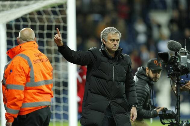 Chelsea manager Jose Mourinho salutes his supporters at the end of the game - Football - Barclays Premier League - West Bromwich Albion vs Chelsea - The Hawthorns West Bromwich - Season 2014 2015 - 18th May 2015 - Photo Malcolm Couzens Sportimage EDITORIAL USE ONLY. No use with unauthorised audio, video, data, fixture lists, club league logos or live services. Online in-match use limited to 120 images, no video emulation. No use in betting, games or single club league player publications.
