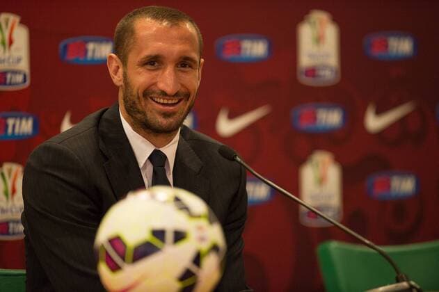 19.05.2015. Rome (RM) Italy. 2015 Tim Cup press conference PK Pressekonferenz Juventus FC. Juventus captain Giorgio Chiellini speaks during a press conference, for the upcoming Tim Cup Final. xEmanuelexPennacchiox  ActionPlus11622326