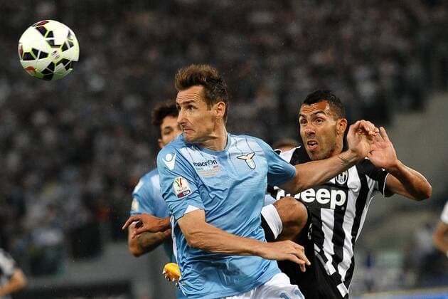 Miroslav Klose Lazio, Carlos Tevez Juventus Roma 20-05-2015 Stadio Olimpico Football Calcio Finale Coppa Italia Football Italy s cup Final 2014 2015 Juventus - Lazio . Foto Andrea Staccioli Insidefoto andreaxstaccioli