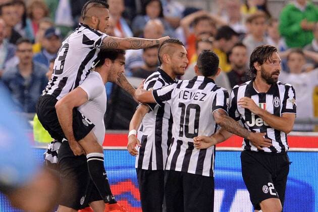 il gol di Alessandro Matri Juventus. Goal celebrations. Roma 20-05-2015 Stadio Olimpico. Football Finale Tim Cup 2015. Juventus - Lazio. Foto Antonietta Baldassarre Insidefoto AntoniettaxBaldassarre